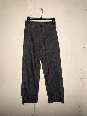 Massimo Dutti Herringbone Texture Dark Wash Baggy Denim Jeans